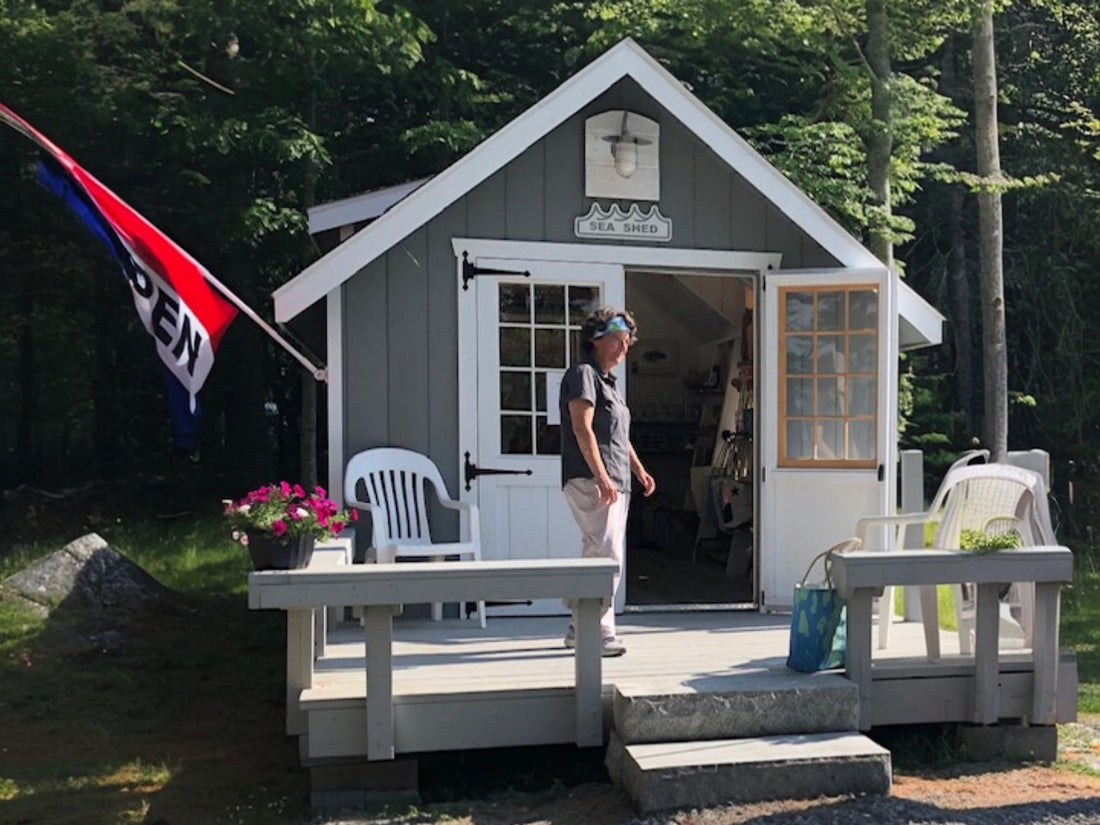 Linda Greenlaw outside Sea Shed Gifts